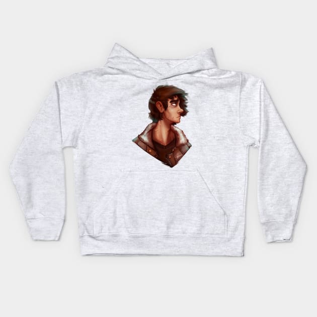 Nico Di Angelo Kids Hoodie by CrossRoadArt